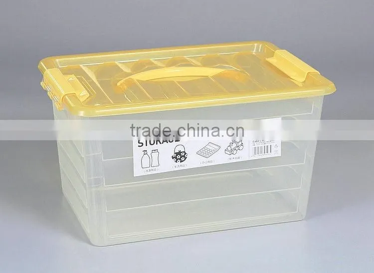 Large Thick Transparent Plastic Storage Box with Handle