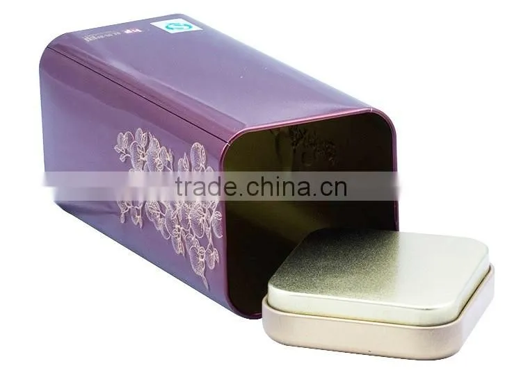 food grade chinese square metal tea and coffee box tin container