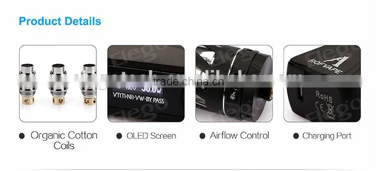 Elego Stock Selling 100% Authentic Rofvape Abox Mini 50W TC Starter Kit