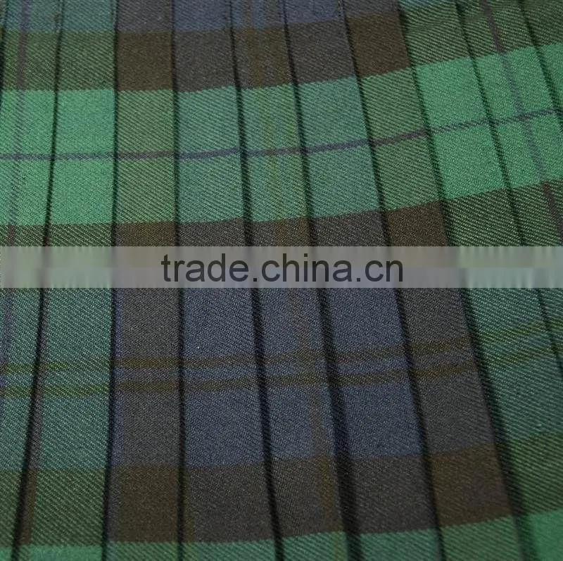 Black Stewart Scottish Tartan 6 Yard Kilt Three Buckle
