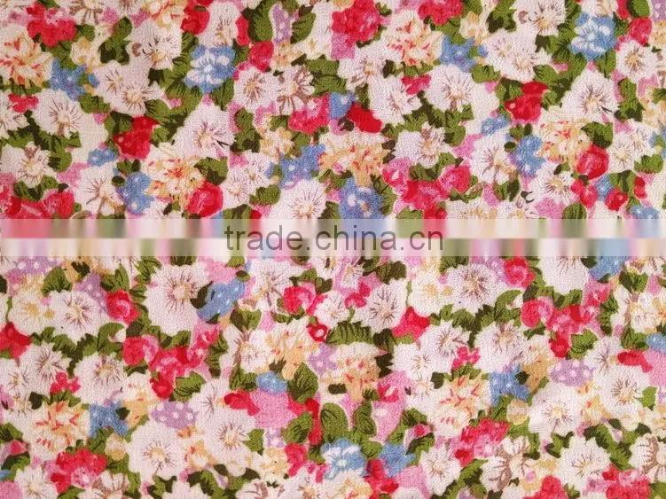 chiffon fabric print flower design for woman garment