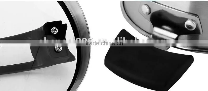 newest design stainless steel milk boiling pot/ glass lid sauce pan/ soup&stock pot