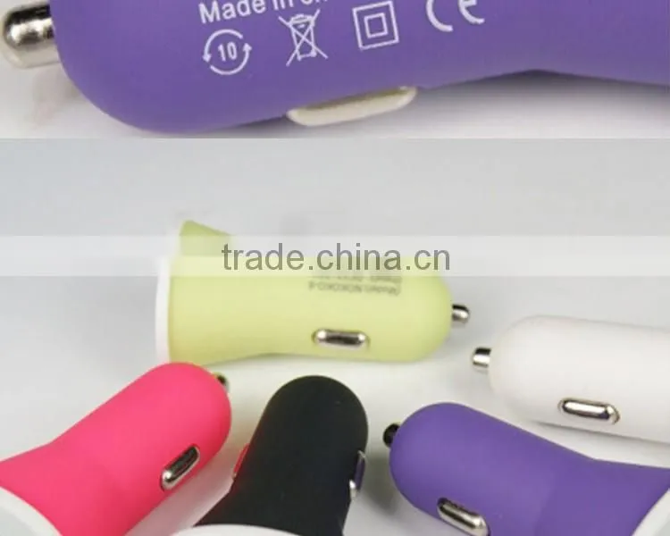 Top Quality online shopping Frosted Spray Portable Universal Dual USB Car Charger for Smart Phone with 2 usb ports free samples