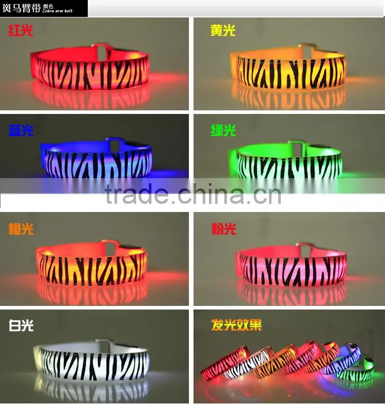 Cycling & Mountain Climbing Zebra Print Glowing Led Armbands