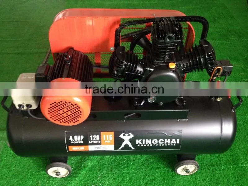 Kingchai power 150L portable air compressor 3KW 360L/min 110PSI high Power