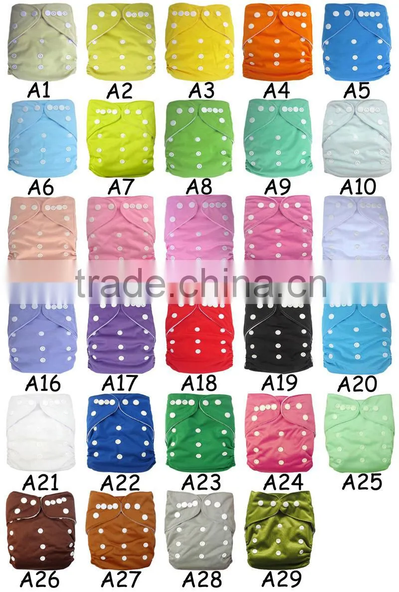 AnAnBaby Free Shipping Solid Color Breathable AIO Diapers