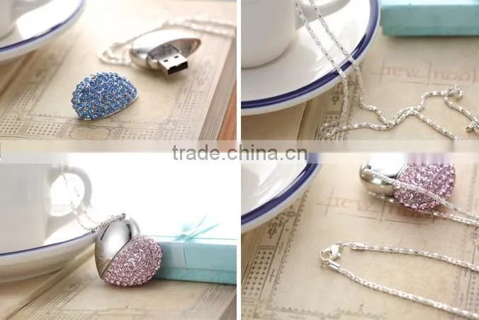 Heart-shaped Jewelry USB Flash Disk, Heart Shape Crystal USB Flash Drive