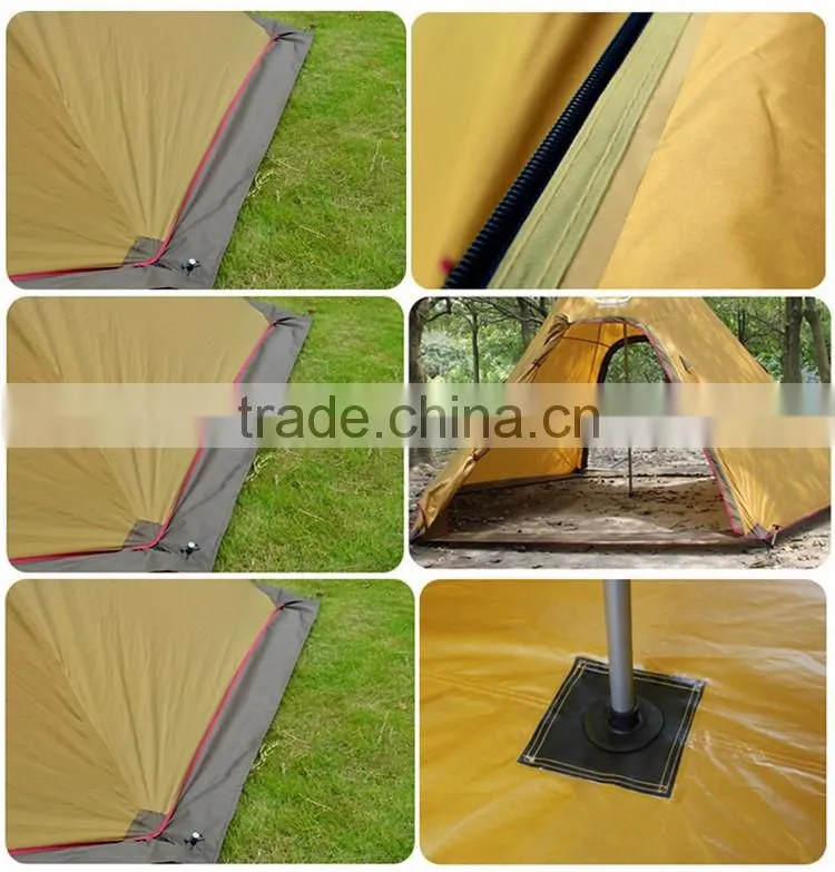 Camper Trailers Indian Double Pole Camping Layer 3 4 Person Rainproof Double Bell Tent