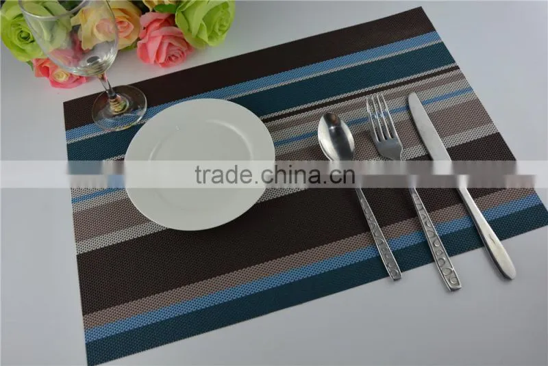 Europe fashion new style Blue with brown strip rainbow placemat