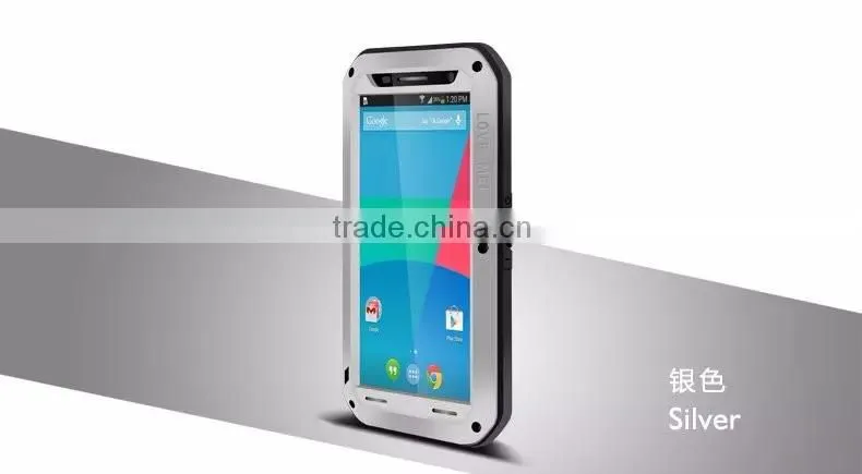 Original Love Mei Waterproof Shockproof Metal Powerful Gorilla Glass Hybrid Phone Cover Bag Case For Motorola Nexus 6 TB-0147