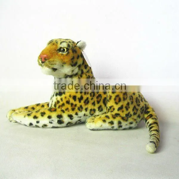 Plush zoo animal toy manufacturer stuffed long leopard sitting toy