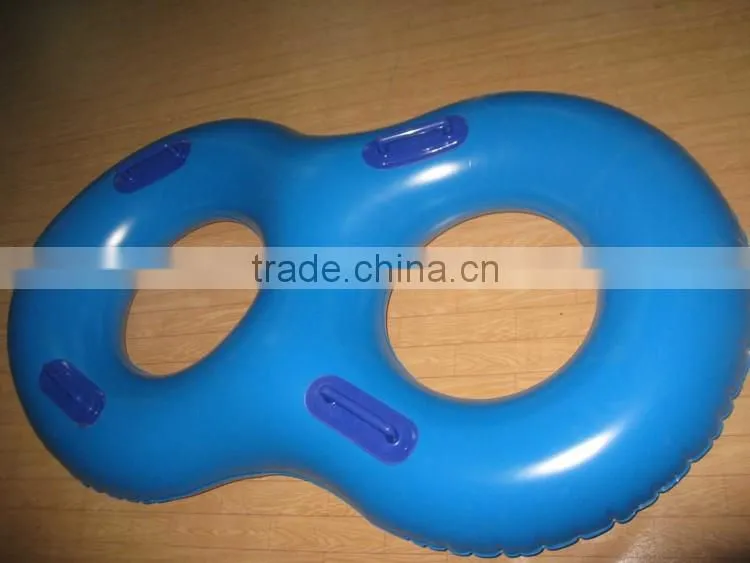 Big double ring yellow inflatable adult swim ring