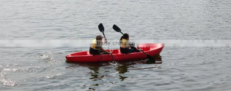 2 person no inflatable plastic fishing kayak sit on top rowing boat