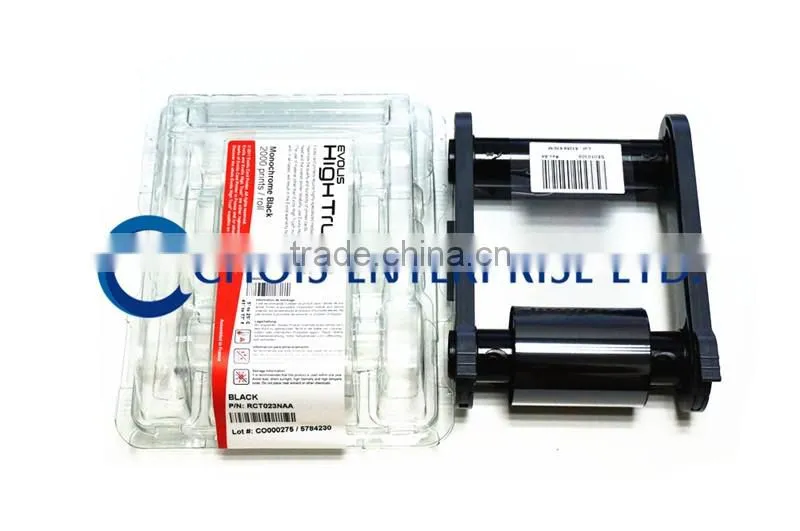Evolis RCT023NAA Black Monochrome Ribbon - K - 2,000 prints,for use with Evolis Zenius,Primacy,Elypso Card Printers