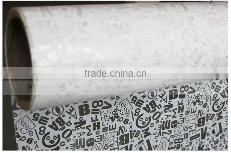 PET English Alphabet Pattern Decorative Film Similar to 3M Window Film