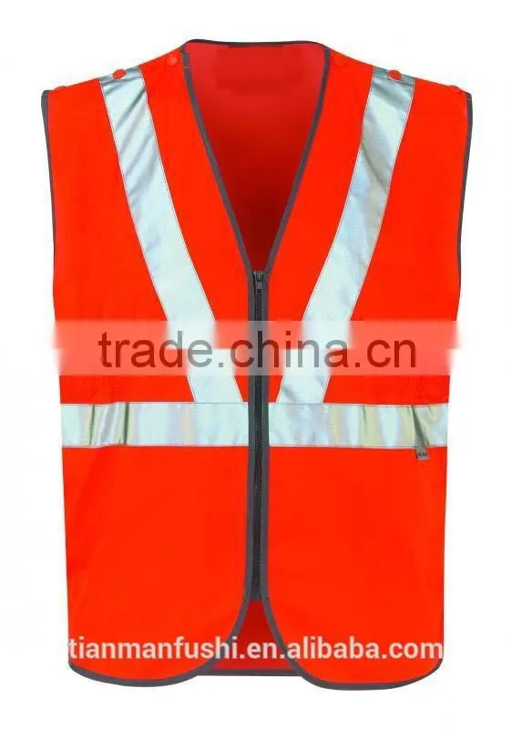 2015 Wholesale Quality Organge High Visibility Reflective Mining Workwear Vest Hot Sale Customed Mining Working Clothes