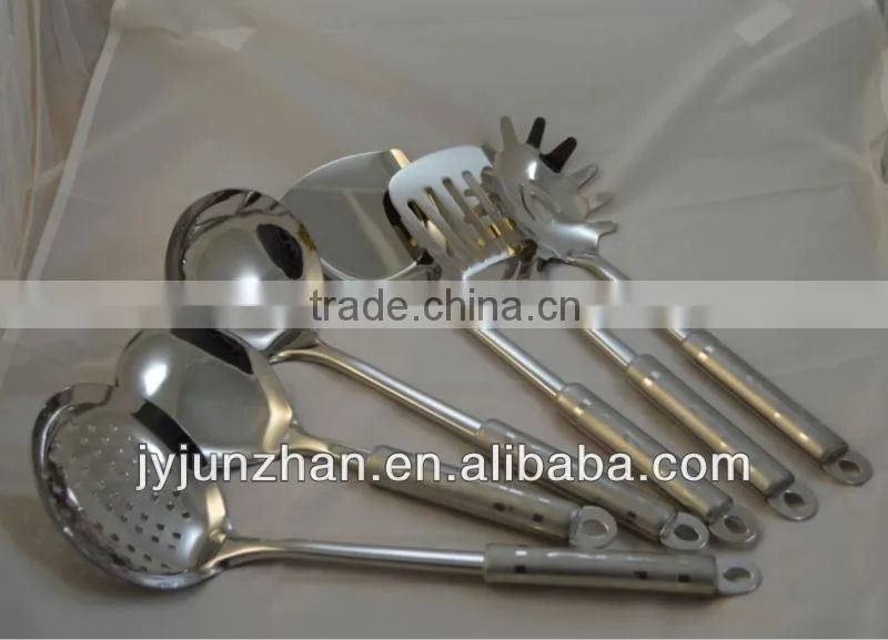 7pc set stainless steel kitchen tool with pp handle made by Junzhan Factory directly
