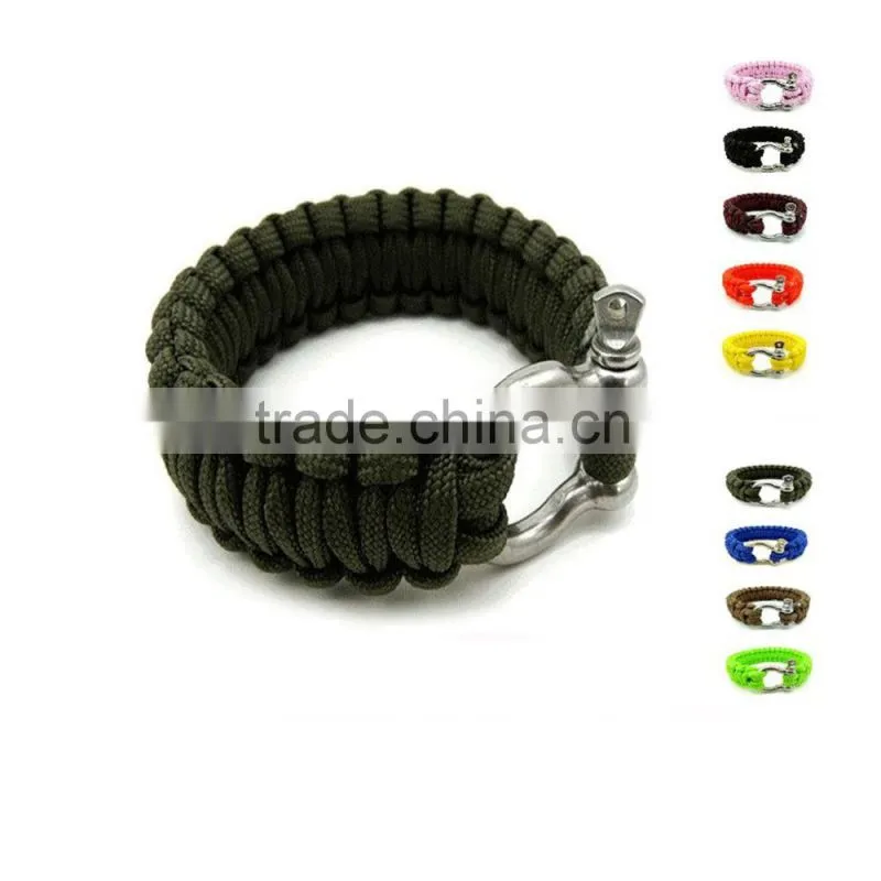 2016 wholesale bright suvival paracord bracelet Mil Spec Type III 7 Strand Cord