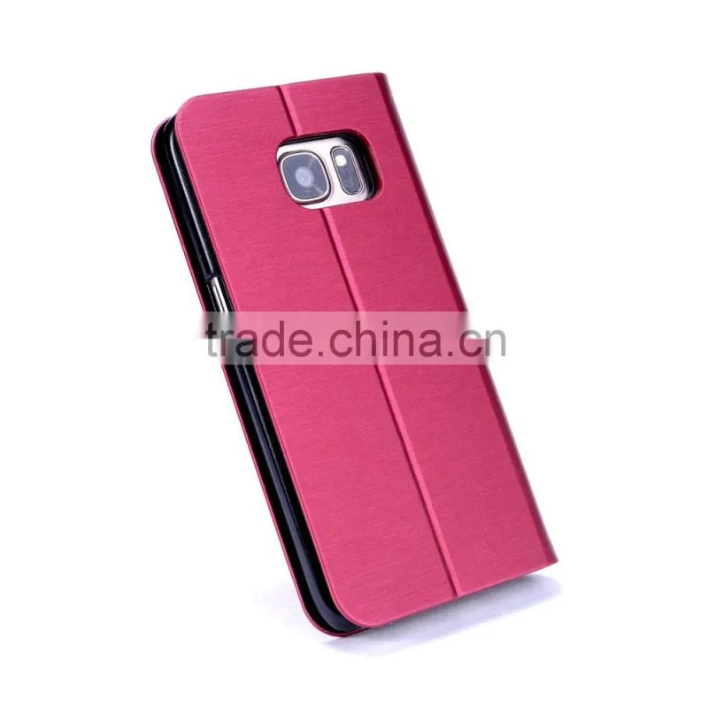 Guangzhou Manufacturer PU Leather Book Folio Phone Case for Samsung Galaxy S7