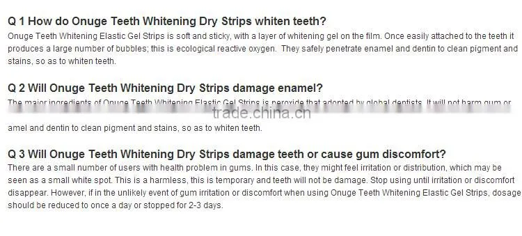 HIgh effect Home use Teeth whitening strips from Tanon factory