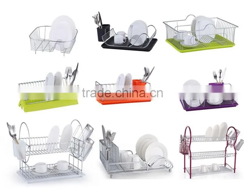 China LBY hot-sale wooden 3 tiers dish rack with tray and cutlery holder