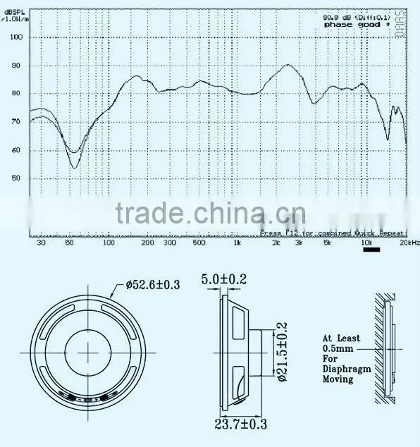 52mm 4ohm 2w mini subwoofer speaker