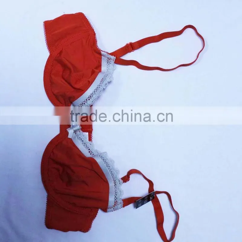 China bra factory red color no pad women bralette with lace