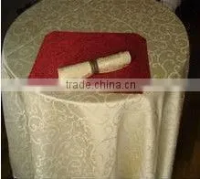 round polyester jacquard table cloth for wedding decoration hotel
