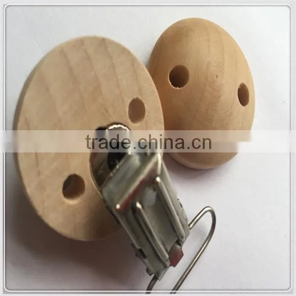 OEM baby wood bead pacifier clips