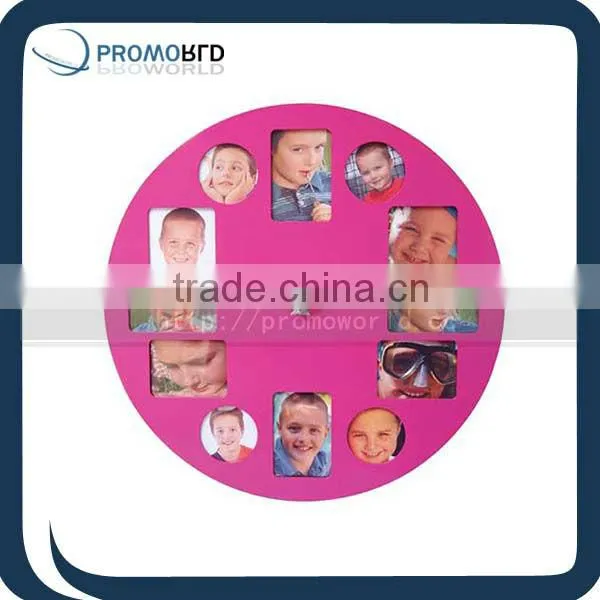 Round Flip Wall Clock With Photo Frame