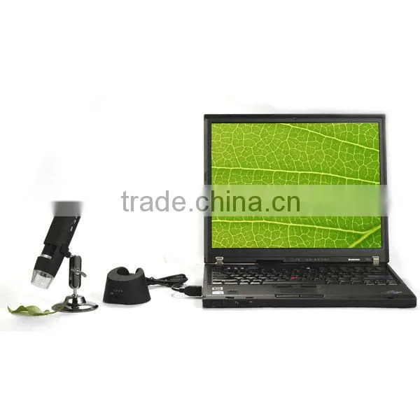 2.4GHz 10x-200x Wireless USB Digital Microscope with 8 LEDs Brightness Adjustable Measurement Software