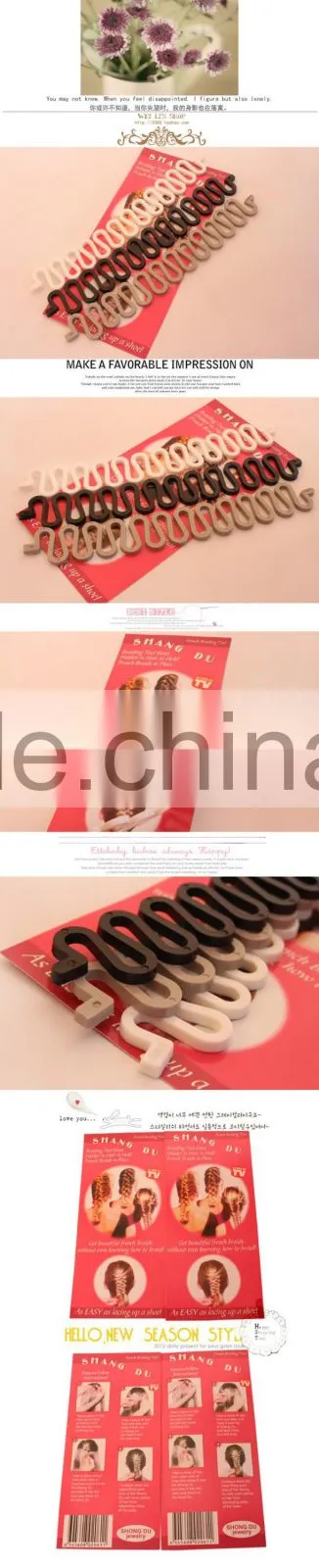 2016 new products salon lady french hair styling clip stick new premium bun maker braid tool
