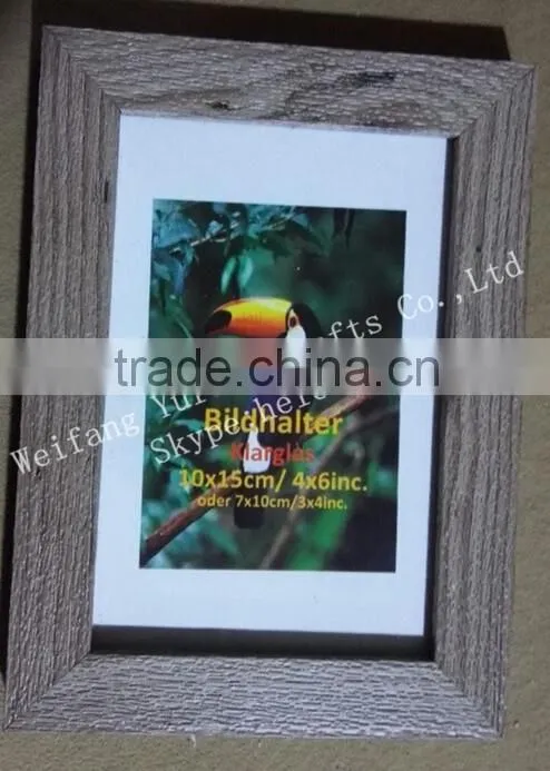 distressed wood finished PS plastic picture photo frame