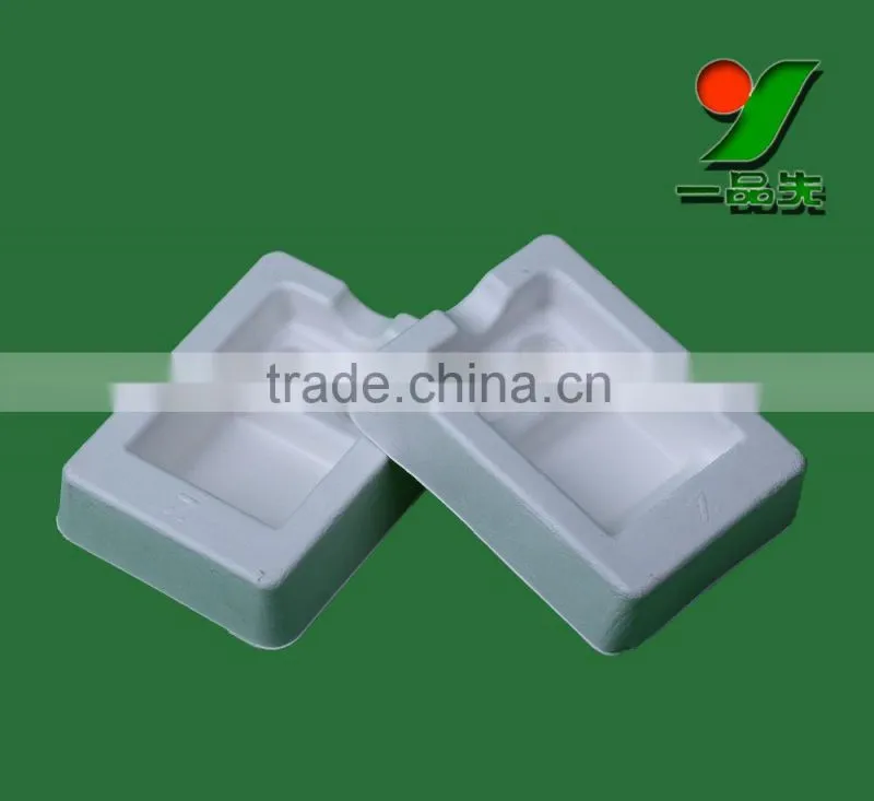 Eco-friendly biodegradable compostable customized electronic blister packaging white molded pulp paper insert