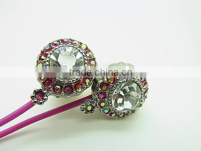 promotional crystal earphone for gift,crystal earphone for women,jewelry earphone for gift