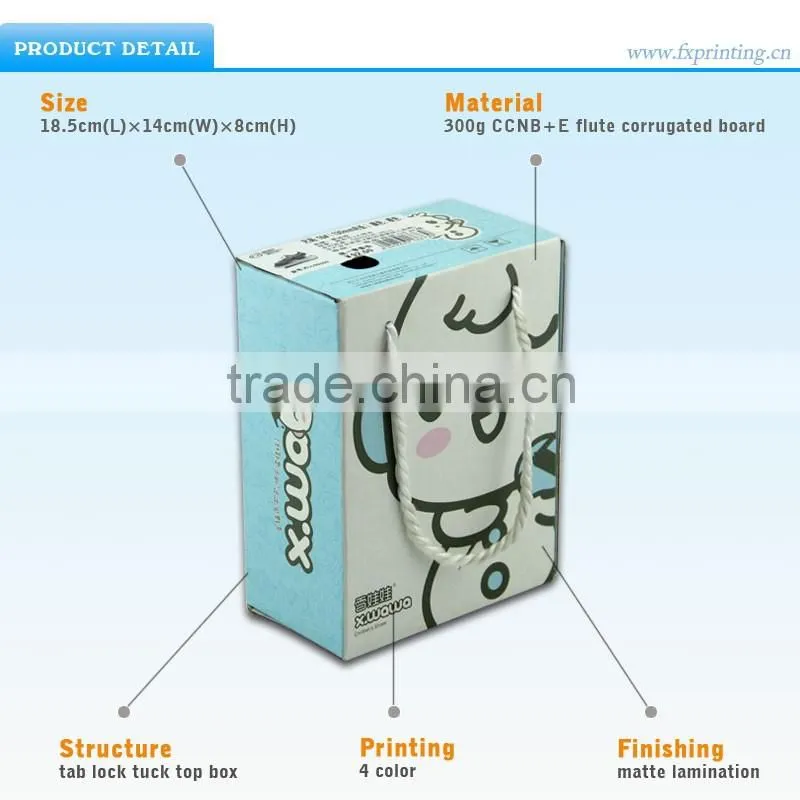 Full Color Printed Matte Laminated Paper Cardboard Packaging Box for Shoes