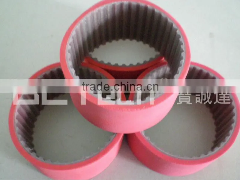 PU truly endless timing belt coated with rubber