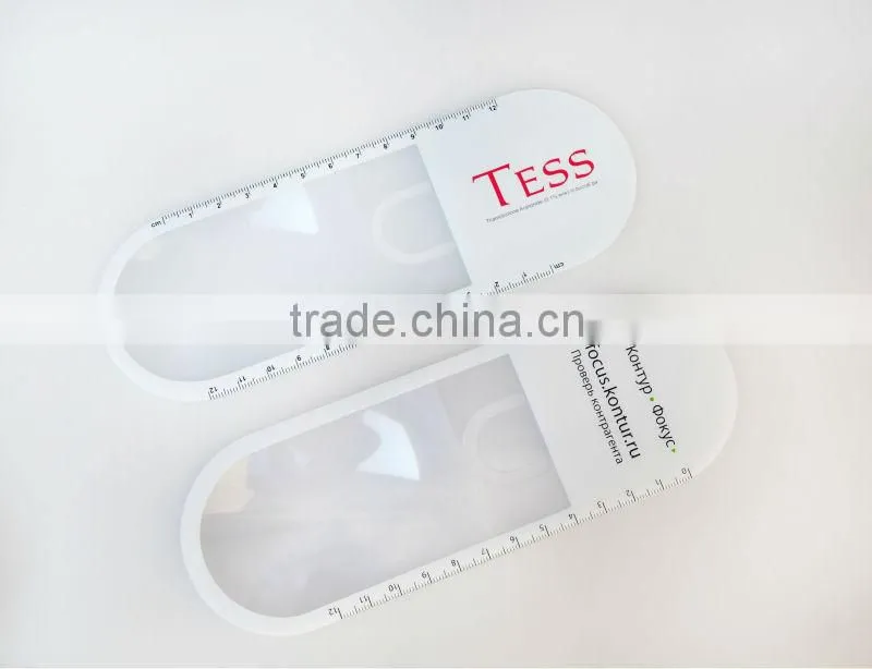 Promotional plastic bookmark magnifier Ruler for reading