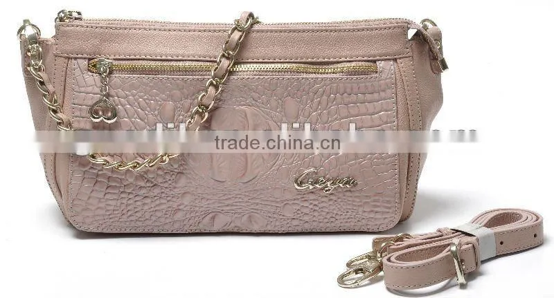 New arrival! Pink crocodile leather large satchel bags 2012 fashion trend