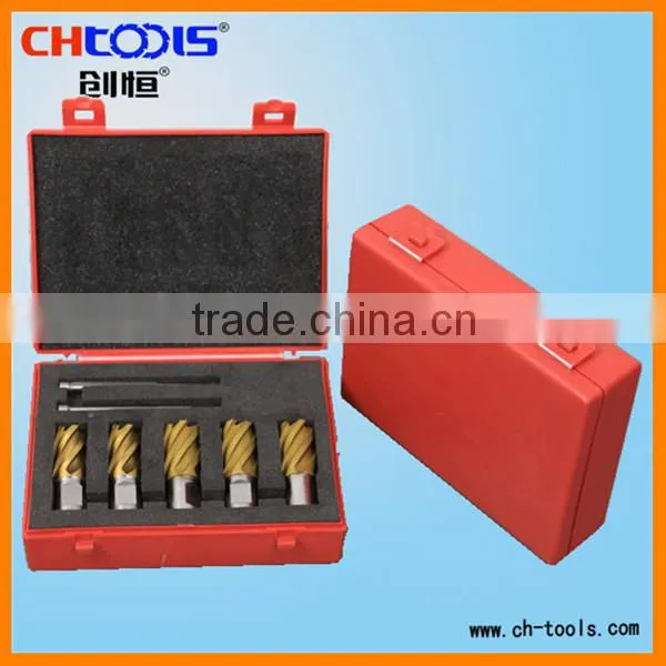 HSS core drill bit weldon shank with TIN coated set