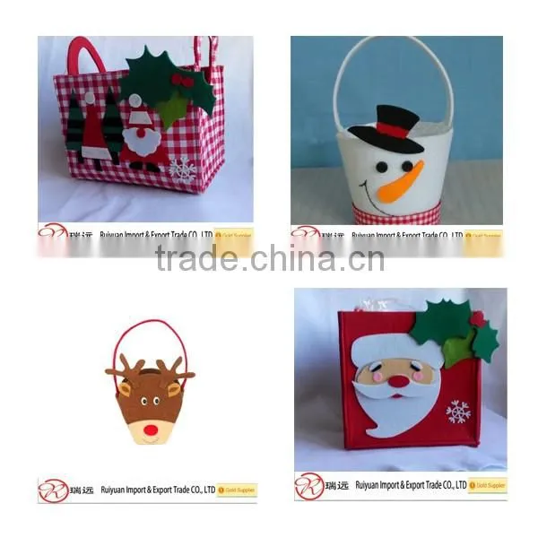 2016 Alibaba Website fashional design felt Christmas basket for sale