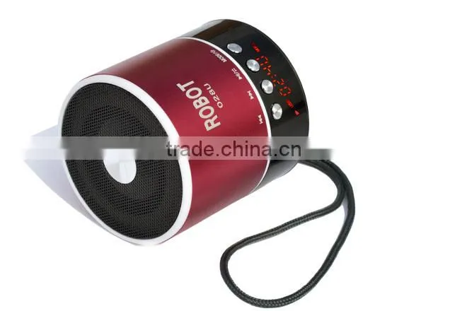 Robot-028u Portable vibration seaker,Aluminum alloy speaker support TF card, FM radio,Powerful Sound,card speaker