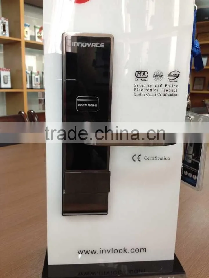 Smart card electronic lock for hotel door lock system glass panel zinc alloy