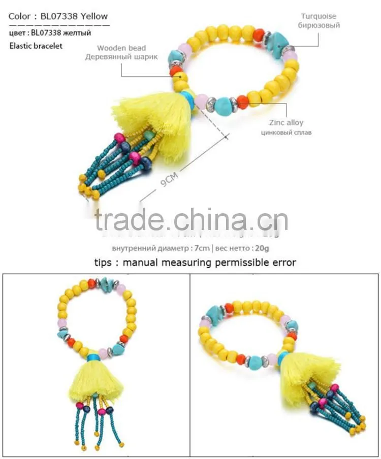long tassel bracelet 2016 Latest design jewelry charm bead bracelet Valentine's Day gift