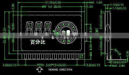 12864 dot matrix cog car audio lcd module