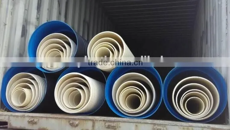 Plastic pvc-u corrugated pipe non pressure drainage pipe 200mm 300mm
