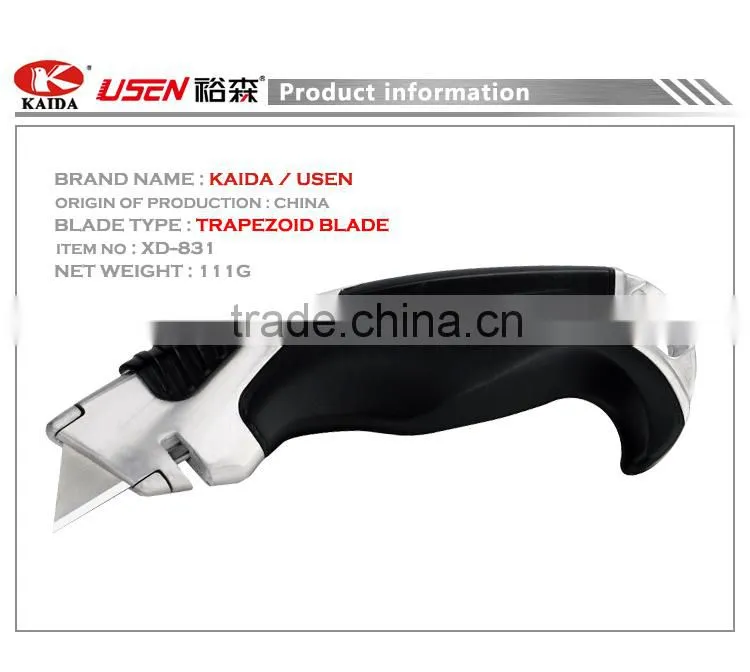 Heavy Duty Aluminium Alloy Auto retractable Utility Cutter Knife