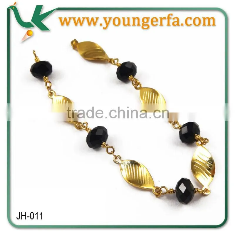 Wholesale Fashionable Handmade Twist Brass Chain With Beads