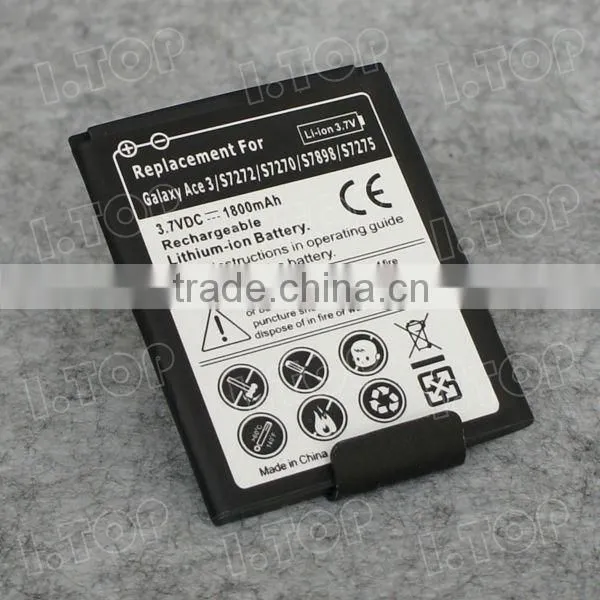 Backup battery for Samsung Galaxy ACE 3 S7272,3.7V 1800mAh,18 months warranty