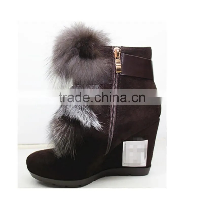 Fashion women rabbit fur furry snow boots